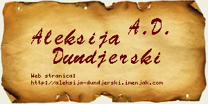 Aleksija Dunđerski vizit kartica